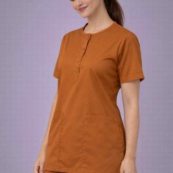  Hangerage Female Scrub Suit |Round Neck | Stylish, Comfortable | Rust Color | Ideal For Health care Professionals | Sizes XS - XXL