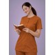  Hangerage Female Scrub Suit |Round Neck | Stylish, Comfortable | Rust Color | Ideal For Health care Professionals | Sizes XS - XXL