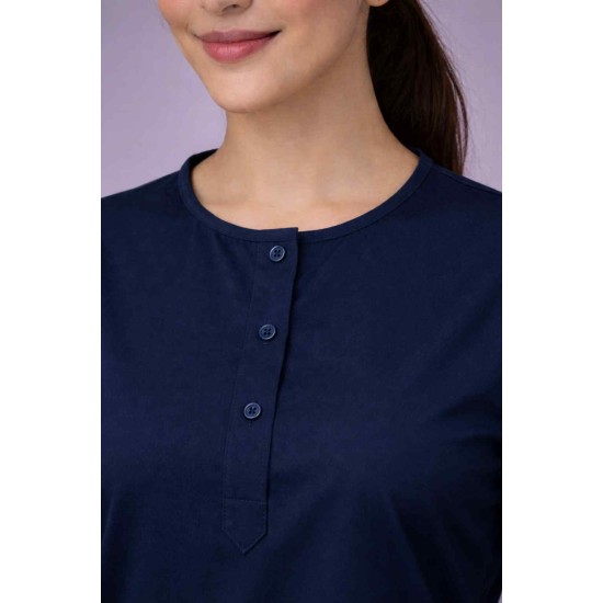  Hangerage Female Scrub Suit |Round Neck | Stylish, Comfortable | Navy Blue Color | Ideal For Health care Professionals | Sizes XS - XXL