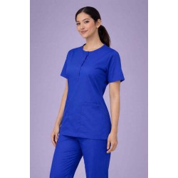  Hangerage Female Scrub Suit |Round Neck | Stylish, Comfortable | Royal Blue Color | Ideal For Health care Professionals | Sizes XS - XXL