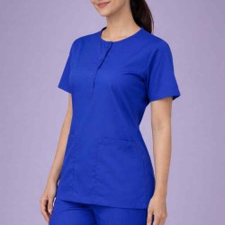  Hangerage Female Scrub Suit |Round Neck | Stylish, Comfortable | Royal Blue Color | Ideal For Health care Professionals | Sizes XS - XXL