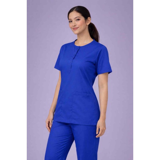  Hangerage Female Scrub Suit |Round Neck | Stylish, Comfortable | Royal Blue Color | Ideal For Health care Professionals | Sizes XS - XXL