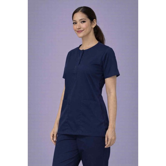  Hangerage Female Scrub Suit |Round Neck | Stylish, Comfortable | Navy Blue Color | Ideal For Health care Professionals | Sizes XS - XXL
