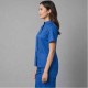  Hangerage Female  Scrub Suit | Mandarian Collar | Front Open | Indigo Blue Color | Stylish, Comfortable | Ideal For Health care Professionals | Sizes XS - 2XL
