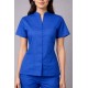  Hangerage Female  Scrub Suit | Mandarian Collar | Front Open | Indigo Blue Color | Stylish, Comfortable | Ideal For Health care Professionals | Sizes XS - 2XL