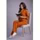 Hangerage Elite Rust Medical Scrub Set for Women – Polycotton Fabric | Comfortable | V-Neck Top & Touser | Soft Breathable Fabric, Professional Workwear