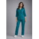 Hangerage Elite Teel Blue Medical Scrub Set for Women – Polycotton Fabric | Comfortable | V-Neck Top & Touser | Soft Breathable Fabric, Professional Workwear