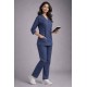 Hangerage Elite Denim Medical Scrub Set for Women – Polycotton Fabric | Comfortable | V-Neck Top & Touser | Soft Breathable Fabric, Professional Workwear