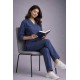 Hangerage Elite Denim Medical Scrub Set for Women – Polycotton Fabric | Comfortable | V-Neck Top & Touser | Soft Breathable Fabric, Professional Workwear