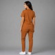  Hangerage Female  Scrub Suit | Mandarian Collar | Front Open | Rust Color | Stylish, Comfortable | Ideal For Health care Professionals | Sizes XS - 2XL