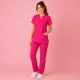  Hangerage Premium Female Scrub Suit | Mandarian Collar | Fuchsia Pink Color | Stylish, Comfortable | Ideal For Health care Professionals | Sizes XS- 2XL