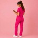  Hangerage Premium Female Scrub Suit | Mandarian Collar | Fuchsia Pink Color | Stylish, Comfortable | Ideal For Health care Professionals | Sizes XS- 2XL