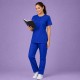  Hangerage Female Scrub Suit |Round Neck | Stylish, Comfortable | Royal Blue Color | Ideal For Health care Professionals | Sizes XS - XXL