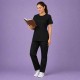 Hangerage Female Scrub Suit |Round Neck | Stylish, Comfortable | Black Color | Ideal For Health care Professionals | Sizes XS - XXL
