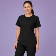  Hangerage Female Scrub Suit |Round Neck | Stylish, Comfortable | Black Color | Ideal For Health care Professionals | Sizes XS - XXL