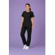  Hangerage Female Scrub Suit |Round Neck | Stylish, Comfortable | Black Color | Ideal For Health care Professionals | Sizes XS - XXL