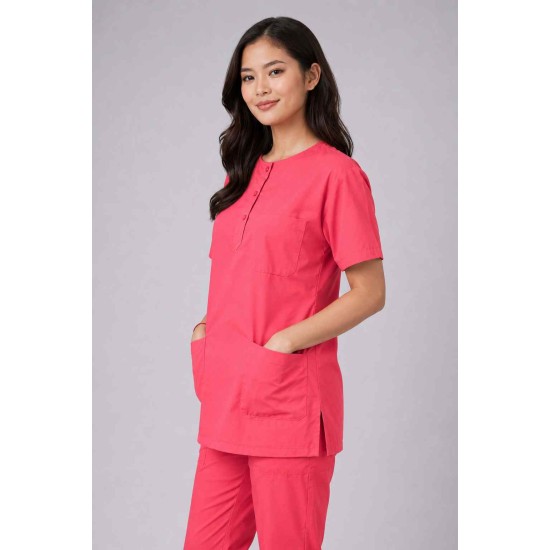  Hangerage Female Scrub Suit | Round Neck | Stylish, Comfortable | Peach Color | Ideal For Health care Professionals | Sizes XS - XXL