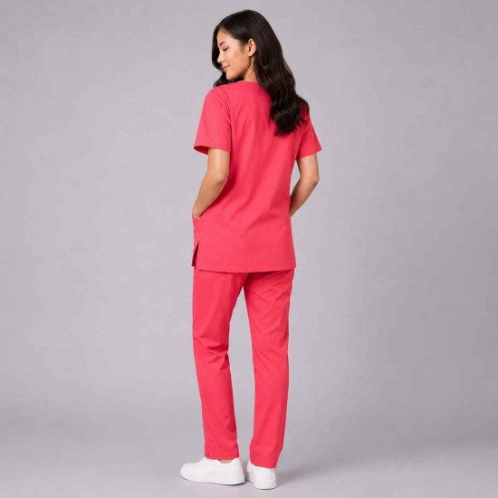  Hangerage Female Scrub Suit | Round Neck | Stylish, Comfortable | Peach Color | Ideal For Health care Professionals | Sizes XS - XXL