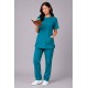  Hangerage Female Scrub Suit | Round Neck | Stylish, Comfortable | Teel Blue Color | Ideal For Health care Professionals | Sizes XS - XXL