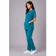  Hangerage Female Scrub Suit | Round Neck | Stylish, Comfortable | Teel Blue Color | Ideal For Health care Professionals | Sizes XS - XXL