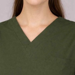 Premium Female Olive Green Scrub Suits | V Neck | Polycotton, Stylish, Comfortable | Half Sleeves | Ideal For Health care Professionals | Sizes XS-2XL