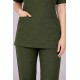 Premium Female Olive Green Scrub Suits | V Neck | Polycotton, Stylish, Comfortable | Half Sleeves | Ideal For Health care Professionals | Sizes XS-2XL