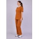 Premium Female Rust Scrub Suits | V Neck | Polycotton, Stylish, Comfortable | Half Sleeves | Ideal For Health care Professionals | Sizes XS-2XL
