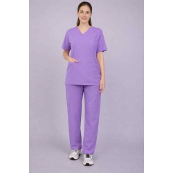 Premium Female Lilac Scrub Suits | V Neck | Polycotton, Stylish, Comfortable | Half Sleeves | Ideal For Health care Professionals | Sizes XS-2XL