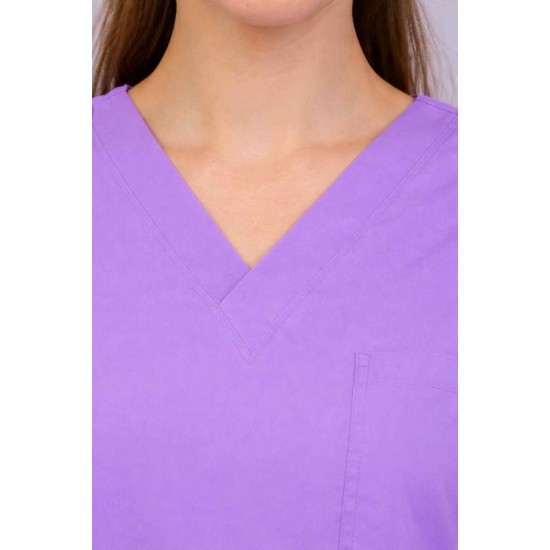 Premium Female Lilac Scrub Suits | V Neck | Polycotton, Stylish, Comfortable | Half Sleeves | Ideal For Health care Professionals | Sizes XS-2XL