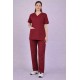 Premium Female Maroon Scrub Suits | V Neck | Polycotton, Stylish, Comfortable | Half Sleeves | Ideal For Health care Professionals | Sizes XS-2XL