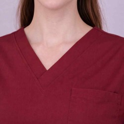 Premium Female Maroon Scrub Suits | V Neck | Polycotton, Stylish, Comfortable | Half Sleeves | Ideal For Health care Professionals | Sizes XS-2XL