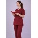 Premium Female Maroon Scrub Suits | V Neck | Polycotton, Stylish, Comfortable | Half Sleeves | Ideal For Health care Professionals | Sizes XS-2XL