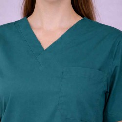 Premium Female Teel Blue Scrub Suits | V Neck | Polycotton, Stylish, Comfortable | Half Sleeves | Ideal For Health care Professionals | Sizes XS-2XL