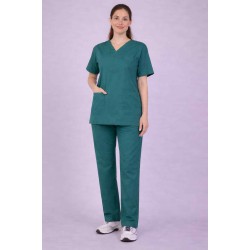 Premium Female Teel Blue Scrub Suits | V Neck | Polycotton, Stylish, Comfortable | Half Sleeves | Ideal For Health care Professionals | Sizes XS-2XL