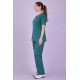 Premium Female Teel Blue Scrub Suits | V Neck | Polycotton, Stylish, Comfortable | Half Sleeves | Ideal For Health care Professionals | Sizes XS-2XL