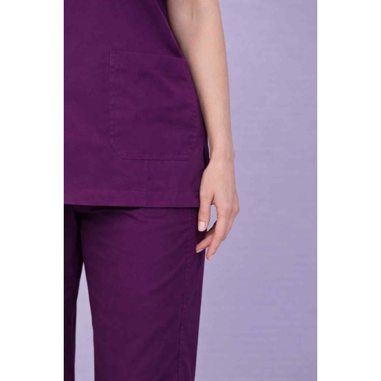 Premium Female Wine Scrub Suits | V Neck | Polycotton, Stylish, Comfortable | Half Sleeves | Ideal For Health care Professionals | Sizes XS-2XL