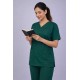 Premium Female Bottle Green Scrub Suits | V Neck | Polycotton, Stylish, Comfortable | Half Sleeves | Ideal For Health care Professionals | Sizes XS-2XL