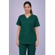 Premium Female Bottle Green Scrub Suits | V Neck | Polycotton, Stylish, Comfortable | Half Sleeves | Ideal For Health care Professionals | Sizes XS-2XL