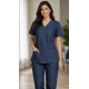 Hangerage Premium Female Denim Scrub Set | V-Neck Top with 3-Pockets | Ideal for doctors, dentists, vets, nurses & healthcare professionals