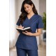Hangerage Premium Female Denim Scrub Set | V-Neck Top with 3-Pockets | Ideal for doctors, dentists, vets, nurses & healthcare professionals