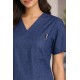 Hangerage Premium Female Denim Scrub Set | V-Neck Top with 3-Pockets | Ideal for doctors, dentists, vets, nurses & healthcare professionals