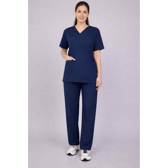 Premium Female Ocean Blue Scrub Suits | V Neck | Polycotton, Stylish, Comfortable | Half Sleeves | Ideal For Health care Professionals | Sizes XS-2XL