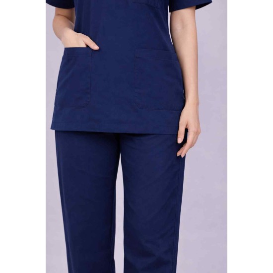 Premium Female Ocean Blue Scrub Suits | V Neck | Polycotton, Stylish, Comfortable | Half Sleeves | Ideal For Health care Professionals | Sizes XS-2XL