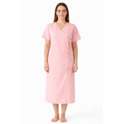 Hangerage Peach Front-Open Patient Gown | Unisex | Free Size | Comfortable, Accessible, and Durable