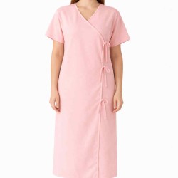 Hangerage Peach Front-Open Patient Gown | Unisex | Free Size | Comfortable, Accessible, and Durable