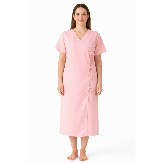 Hangerage Peach Front-Open Patient Gown | Unisex | Free Size | Comfortable, Accessible, and Durable