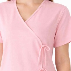 Hangerage Peach Front-Open Patient Gown | Unisex | Free Size | Comfortable, Accessible, and Durable