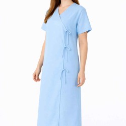 Hangerage Sky Blue Front-Open Patient Gown | Unisex | Free Size | Comfortable, Accessible, and Durable