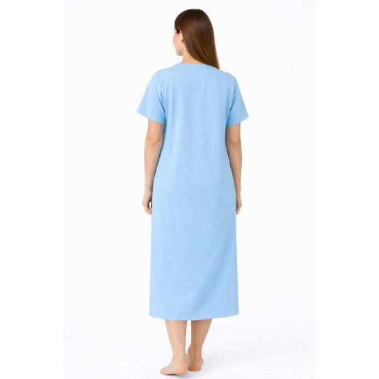 Hangerage Sky Blue Front-Open Patient Gown | Unisex | Free Size | Comfortable, Accessible, and Durable