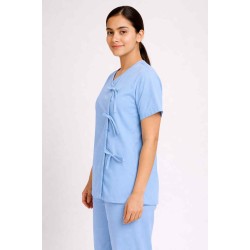 Hangerage Sky Blue Front-Open Patient Kurta-Pajama | Unisex | Free Size | Comfortable, Accessible, and Durable